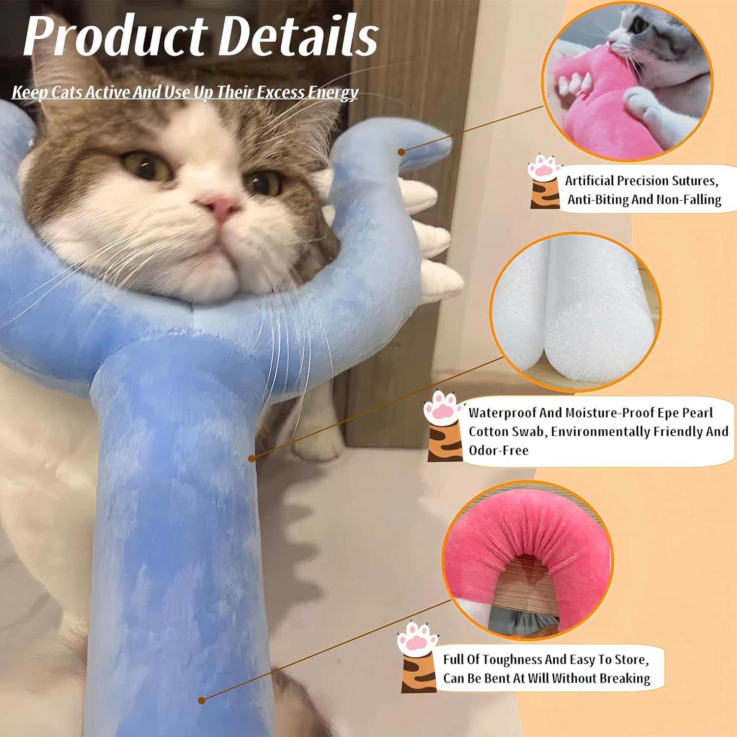 Plush Cat Wand Toy Catch The Naughty Cat Wand Pet Toys Interactive Cat Toy Chikawa Cat Toy Wand Sanctioning Cat Stick Toy Cat Toys For Indoor Cats - Image 6