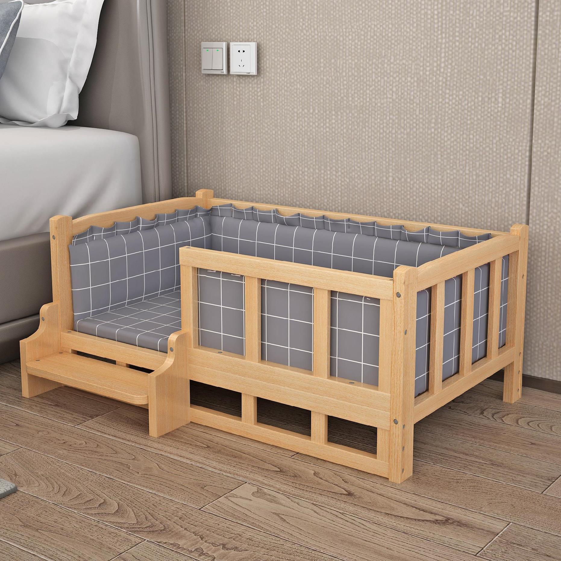Bed Summer Wooden Wooden Bed Pet Dog Bed - Image 10
