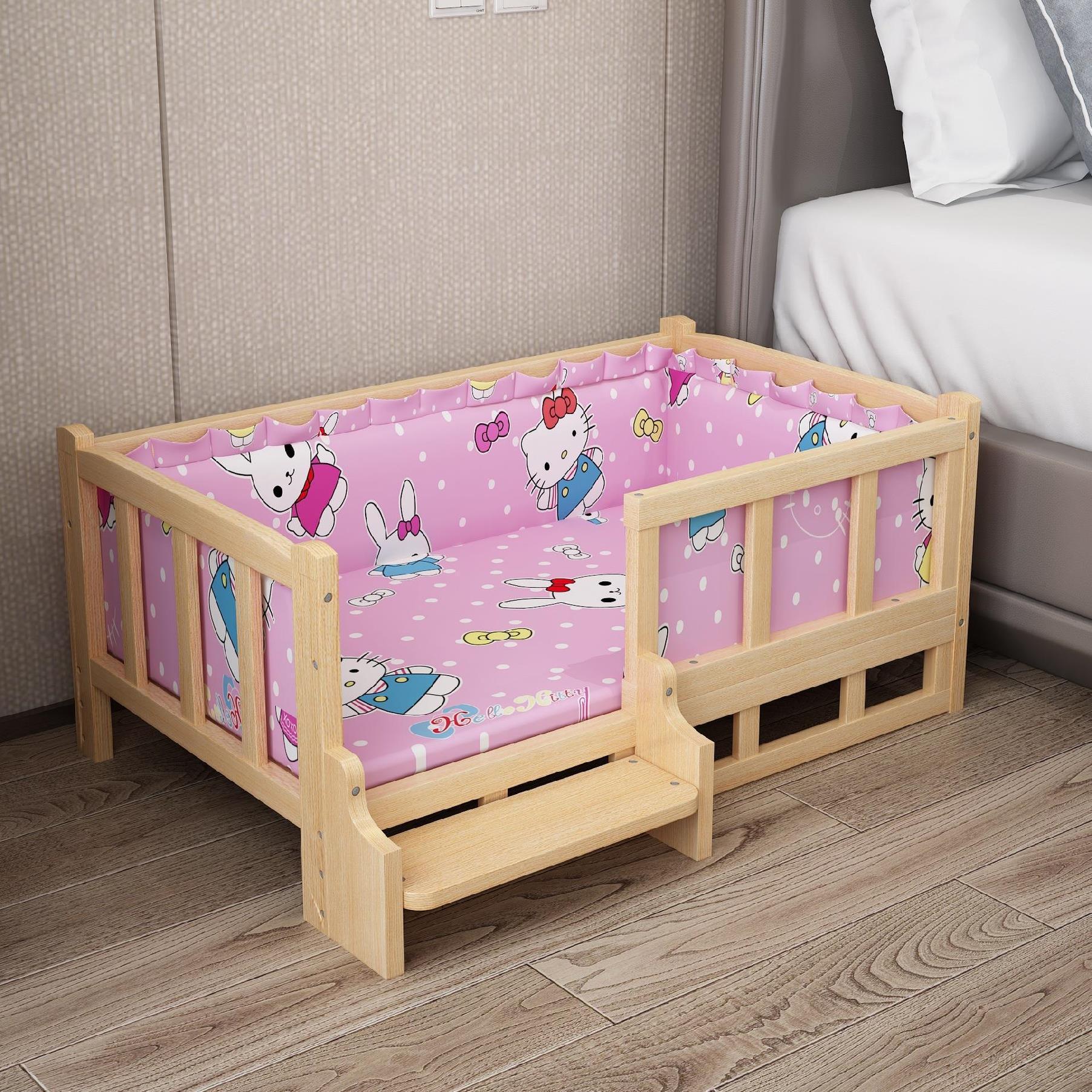 Bed Summer Wooden Wooden Bed Pet Dog Bed - Image 6