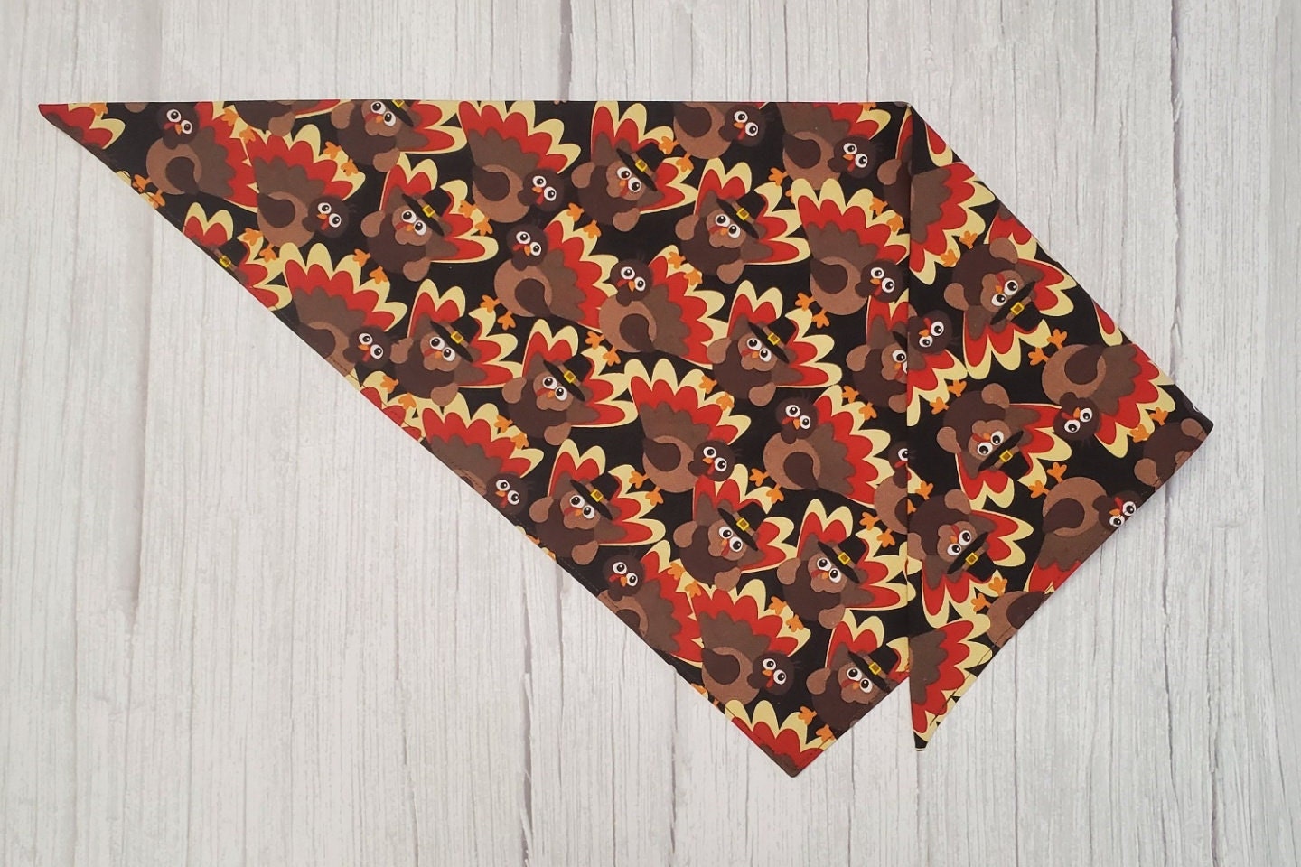 Turkey Print Dog Bandana - Thanksgiving Pet Accessory - Image 2