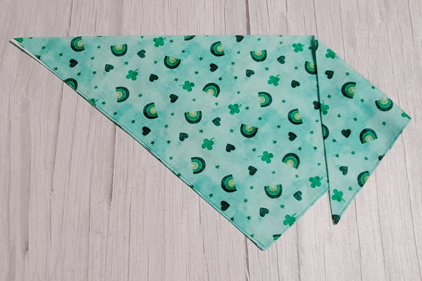 St Patrick's Day Dog Bandana / Rainbows and Clovers - Image 2