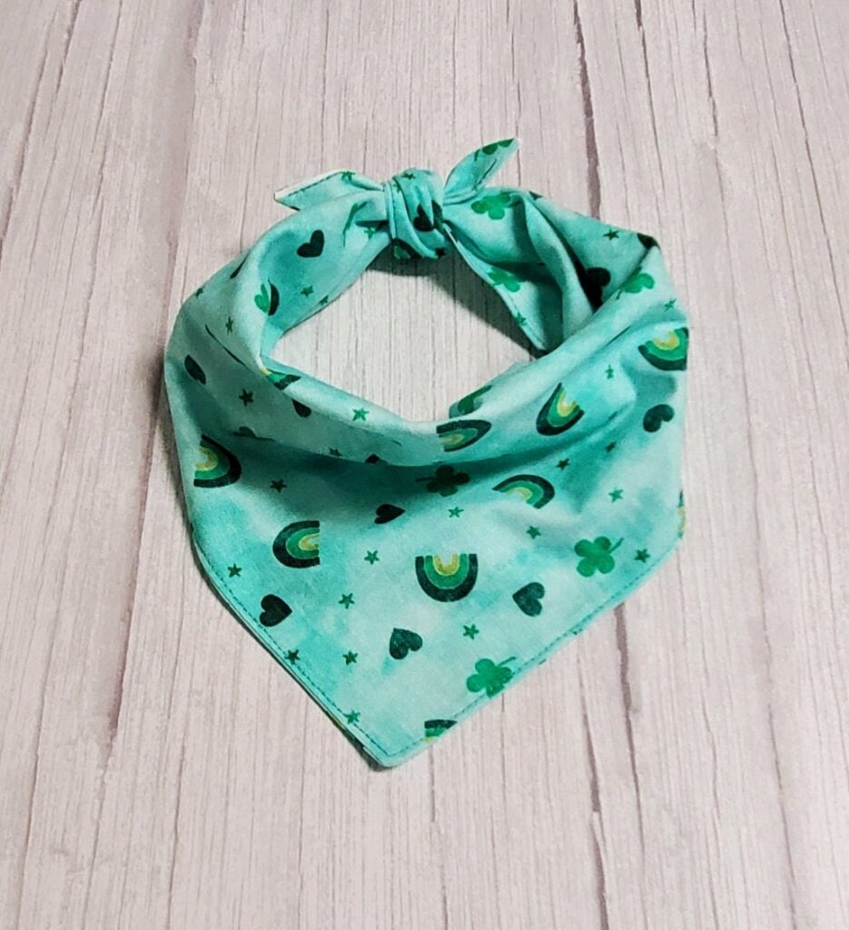 St Patrick's Day Dog Bandana / Rainbows and Clovers