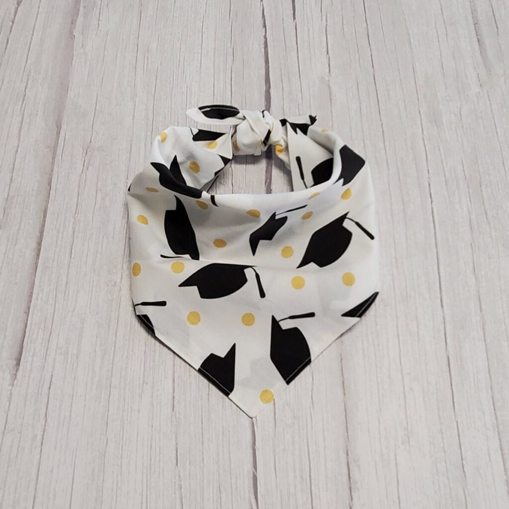 Graduation Caps Dog Bandana: Tie On Pet Scarf