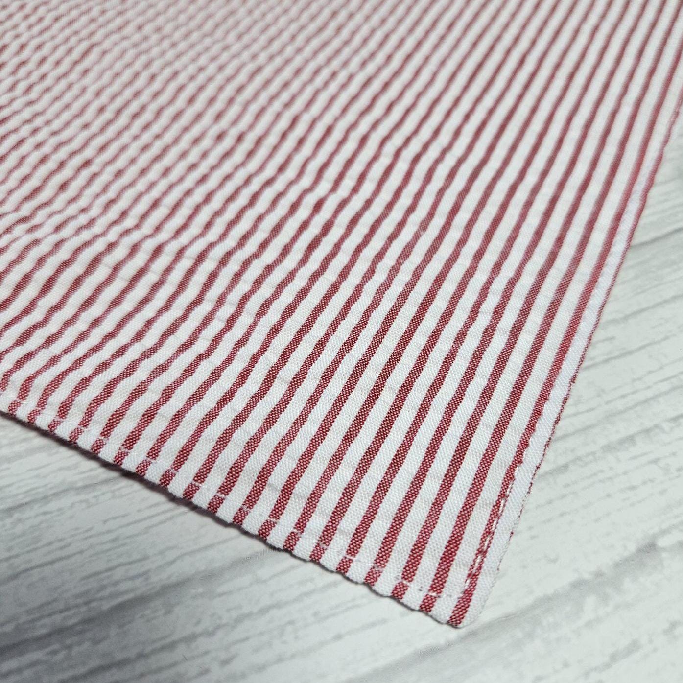 Red Stripe Seersucker Tie On Dog Bandana - Image 2