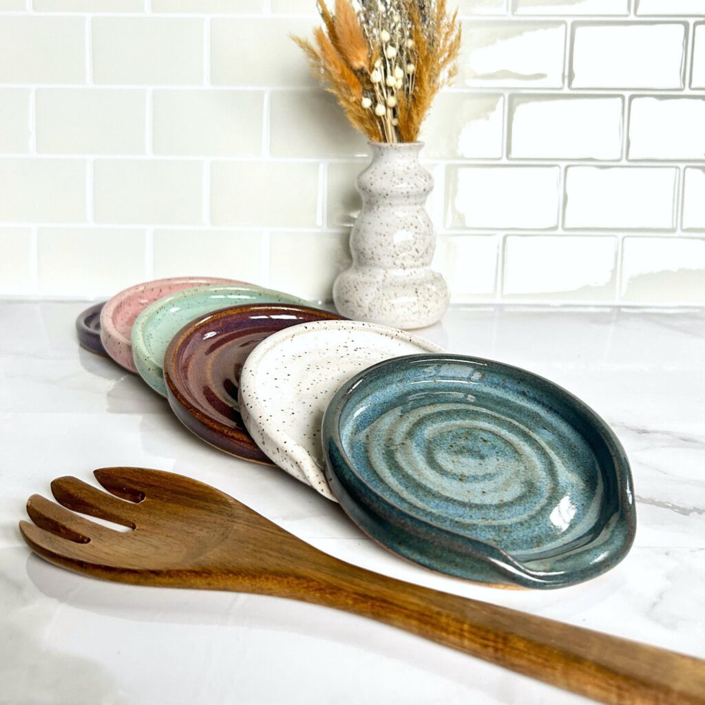 Handmade Ceramic Speckled Spoon Rest