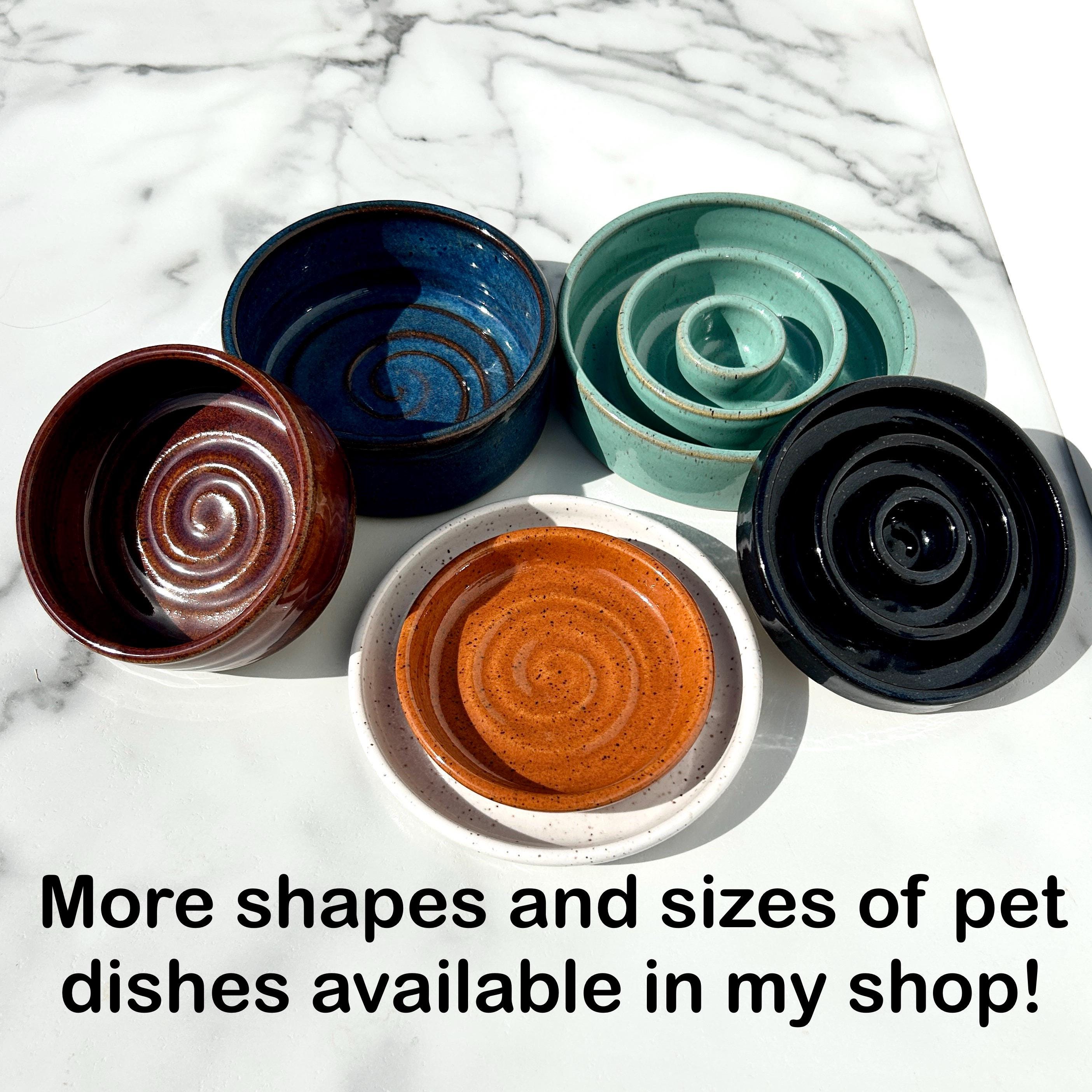 Handmade Ceramic Shallow Bowl: Cat, Kitten, Puppy Food Dish - Large - Image 7