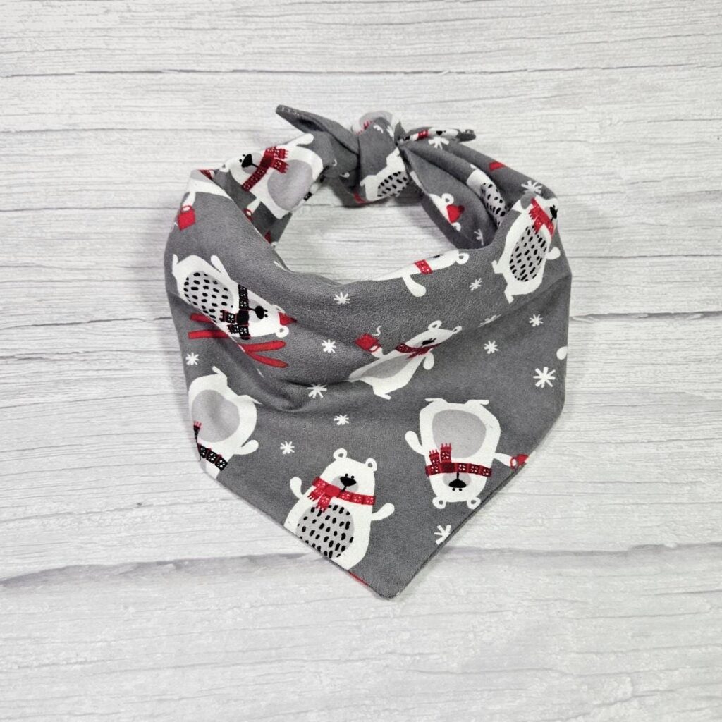 Flannel Winter Bear Dog Bandana