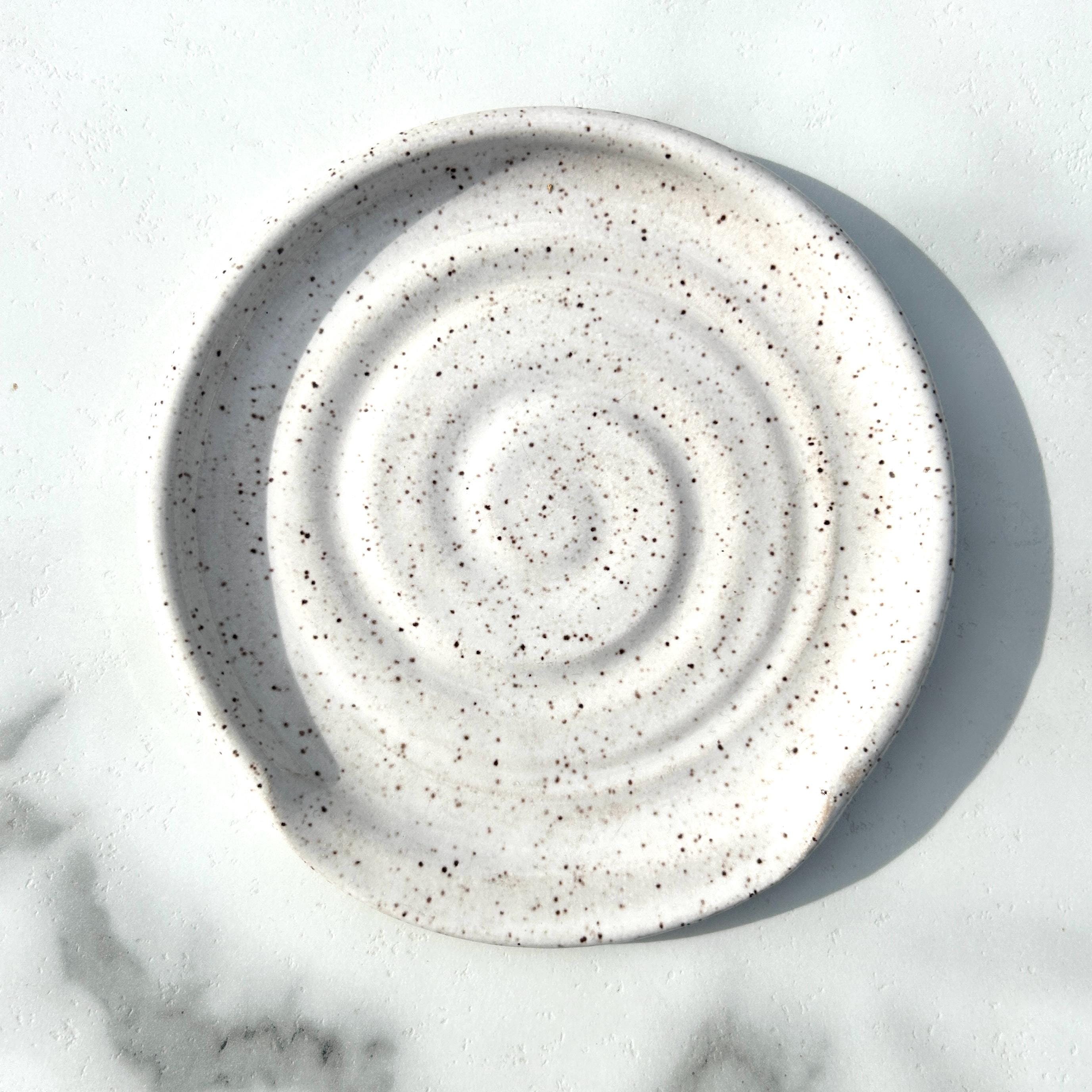 Handmade Ceramic Speckled Spoon Rest - Image 5