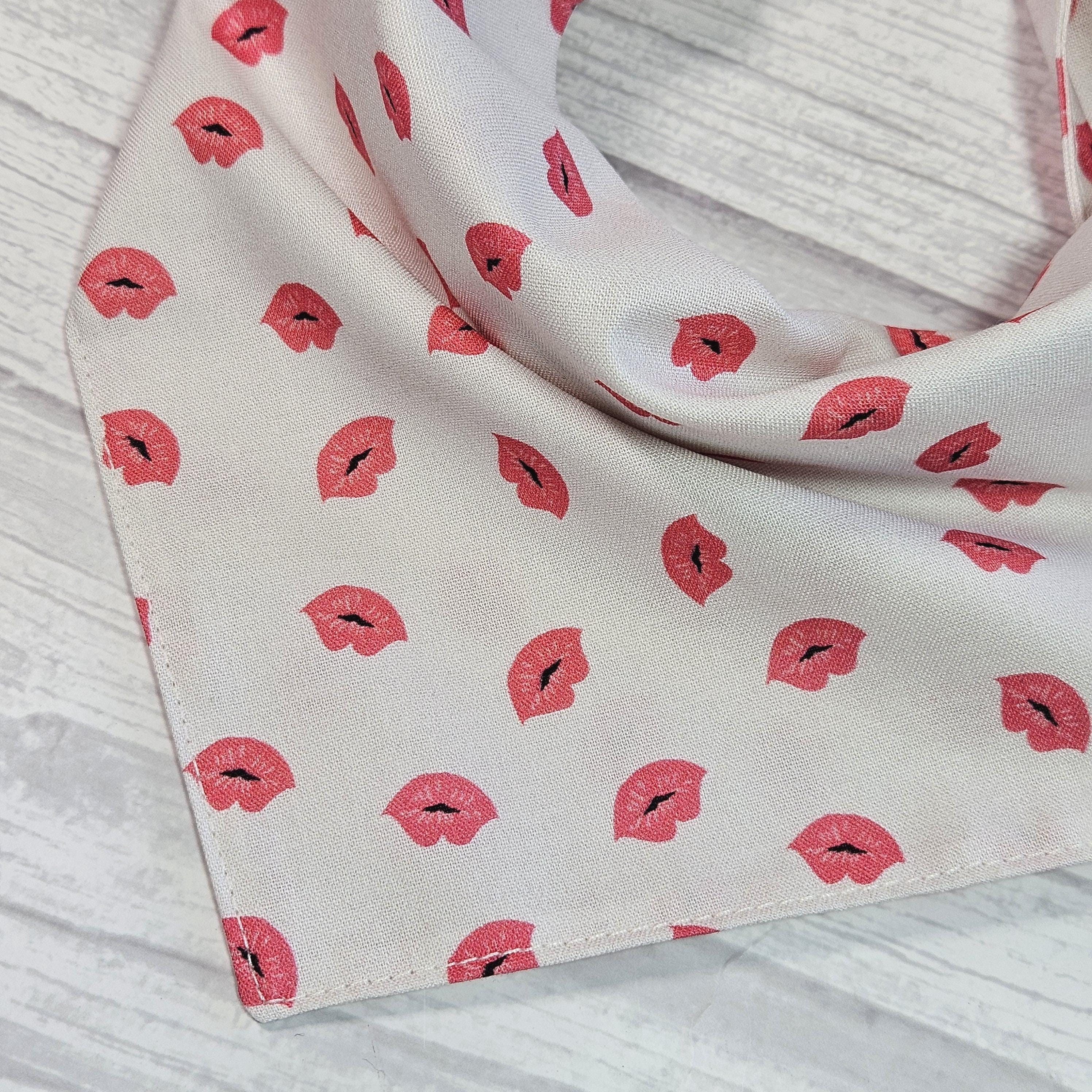 Lip Print Dog Bandana Double-Sided Tie-On Pet Scarf - Image 2