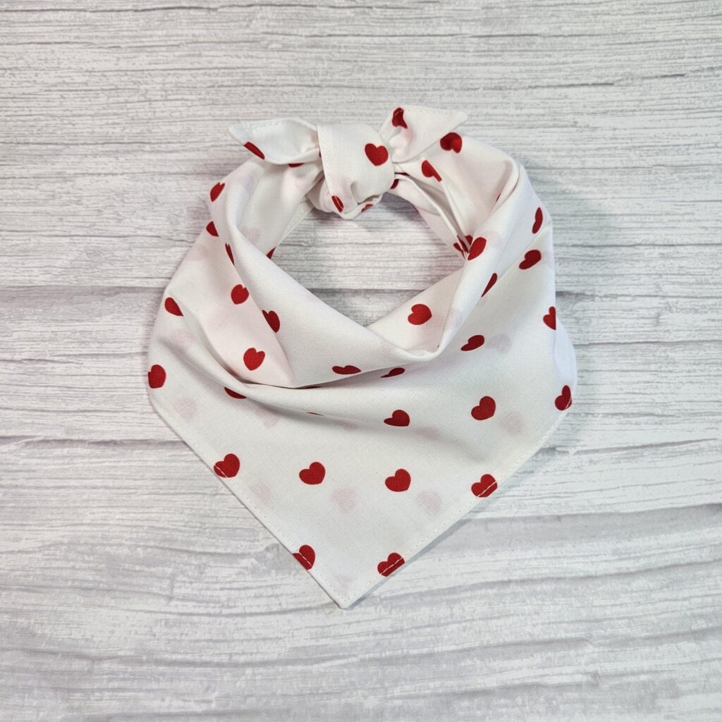 Love Pup Bandana Red Heart Dog Bandana Tie-On Pet Scarf