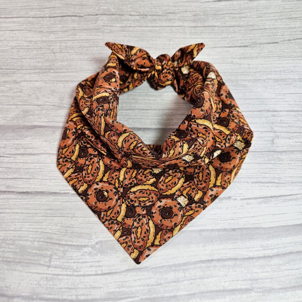 Sweet Donuts Dog Bandana: Chocolate Brown Sprinkle Pet Scarf