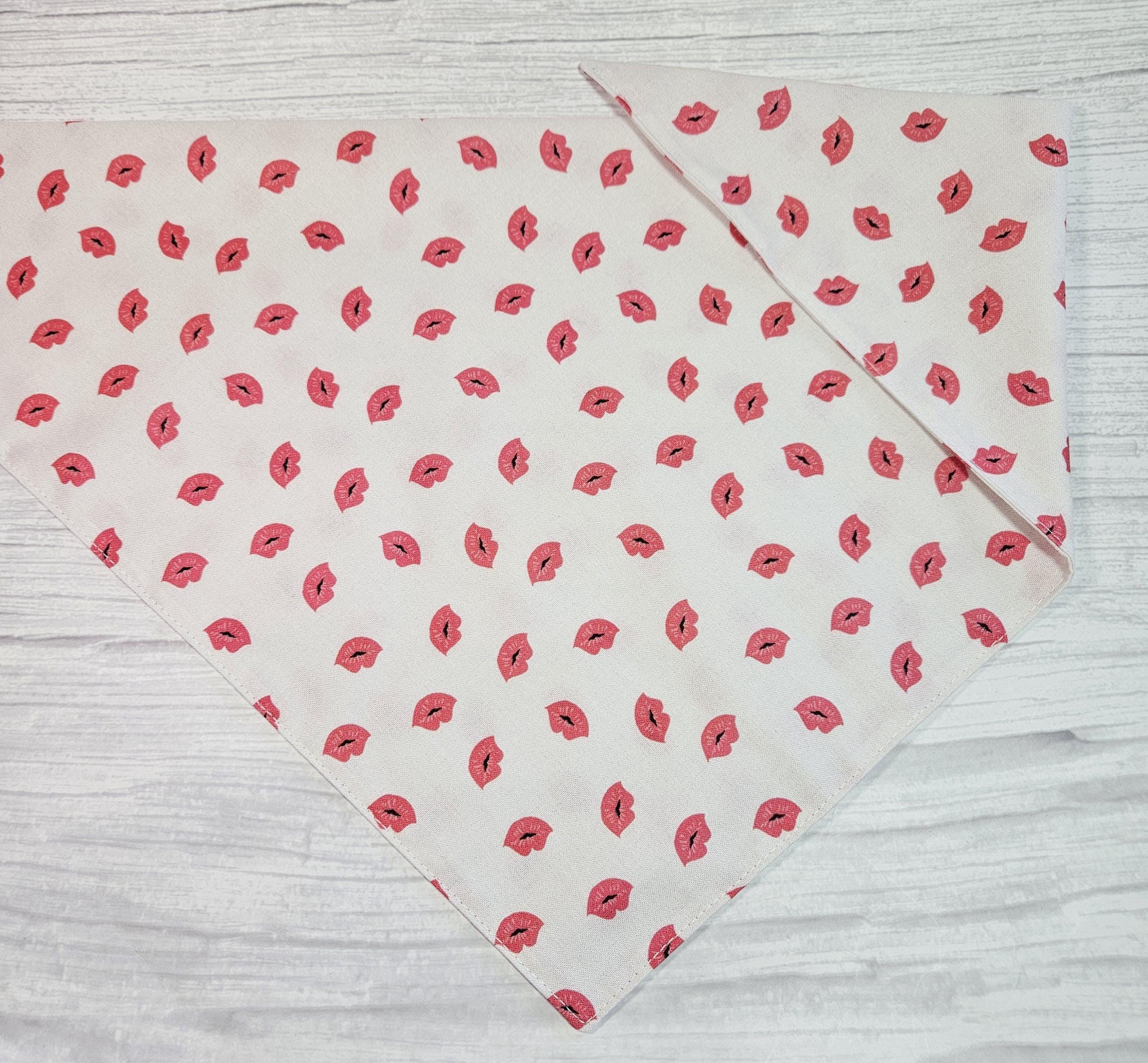 Lip Print Dog Bandana Double-Sided Tie-On Pet Scarf - Image 3