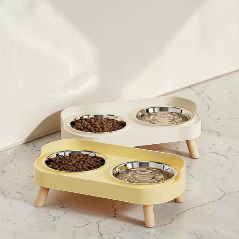 Elevated Pet Bowl Set – Stainless Steel Double Dog & Cat Feeder – Raised Neck Support Feeding Station - Image 4