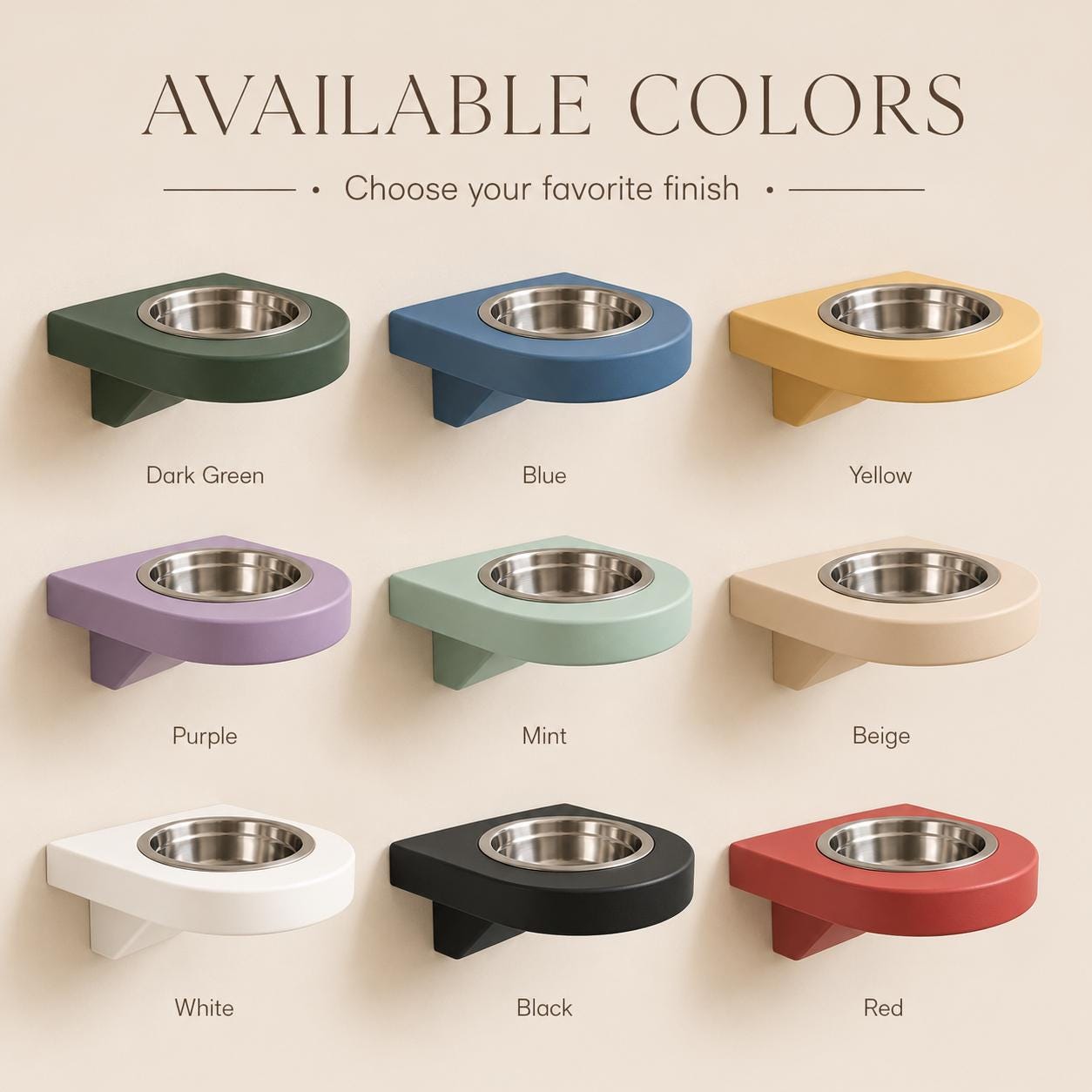 Wall Mounted Cat Feeder Shelf with Bowl, Modern Cat Feeding Station, Elevated Cat Bowl Shelf, Minimalist Pet Bowl Holder - Image 3