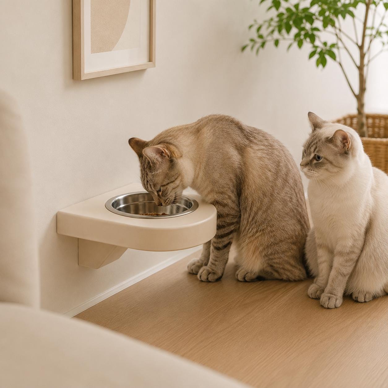 Wall Mounted Cat Feeder Shelf with Bowl, Modern Cat Feeding Station, Elevated Cat Bowl Shelf, Minimalist Pet Bowl Holder - Image 12