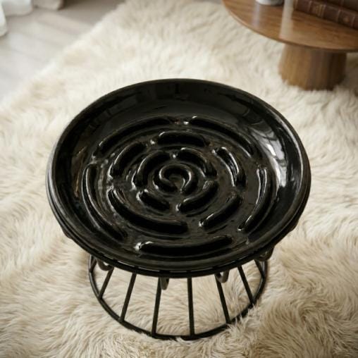 Ceramic Slow Feeder Pet Bowl, Maze Design Cat Dog Food Dish, Anti Gulping Plate - Image 7