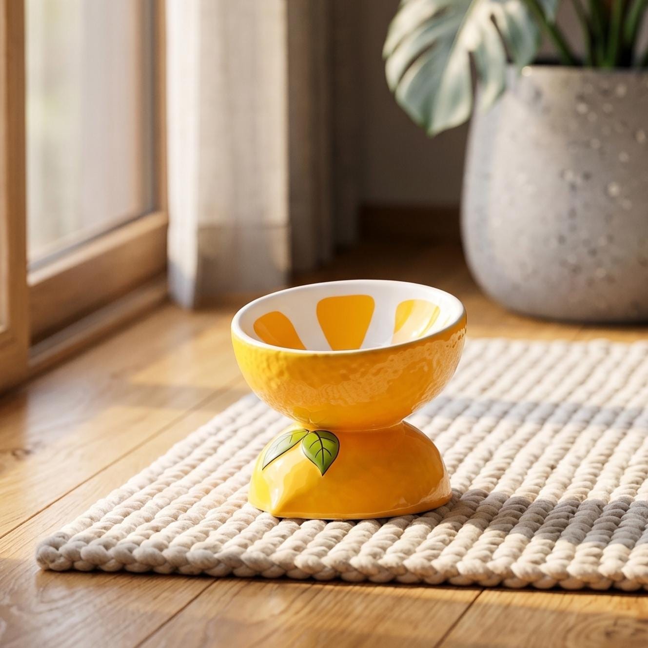 Ceramic Fruit Pet Bowl Set Elevated Watermelon, Orange, Strawberry Designs - Image 10