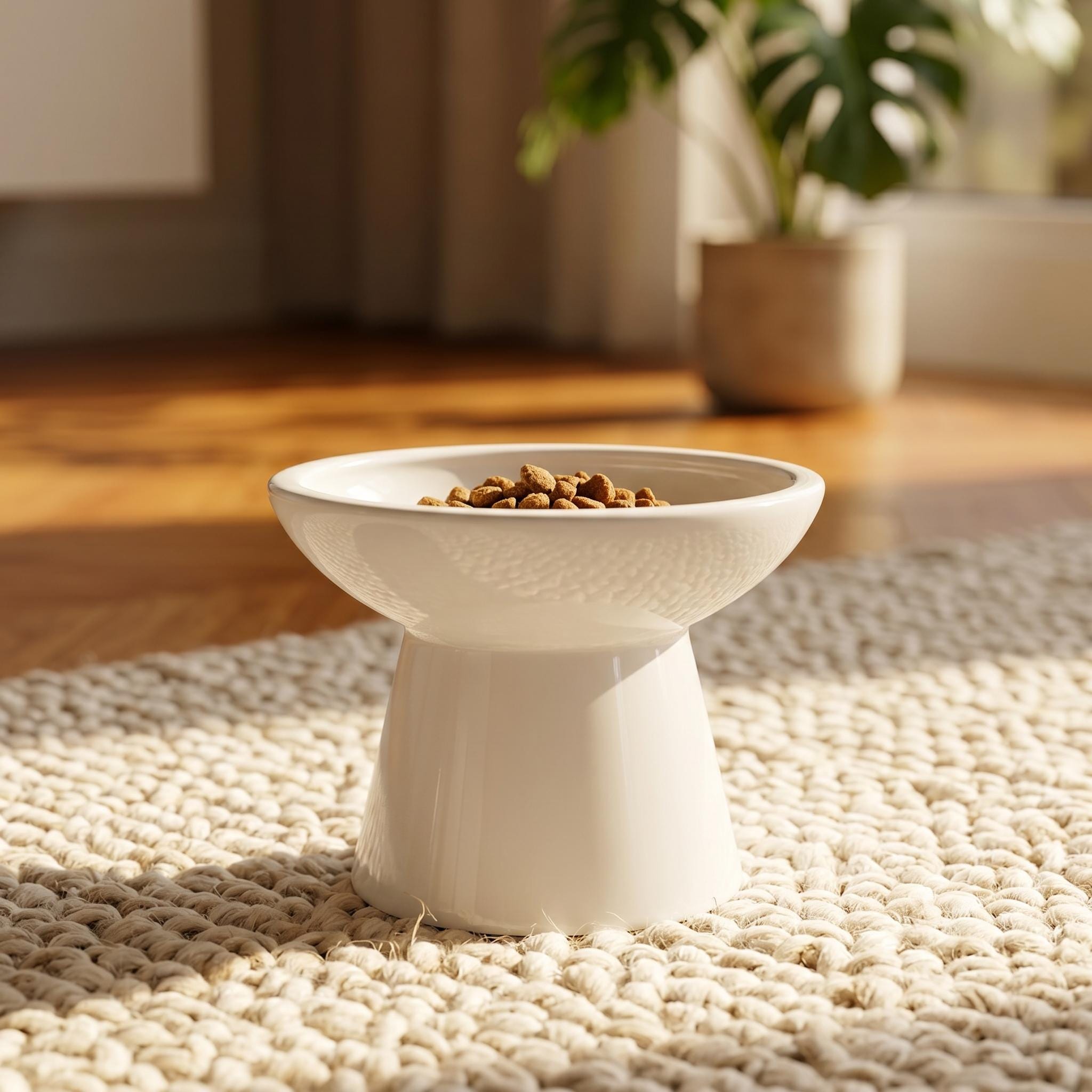 Elevated Ceramic Cat Bowl, Raised Pet Feeding Bowl for Cats Small Dogs, Modern Flat Mouth Food & Water Dish, Ergonomic Pet Bowl - Image 9