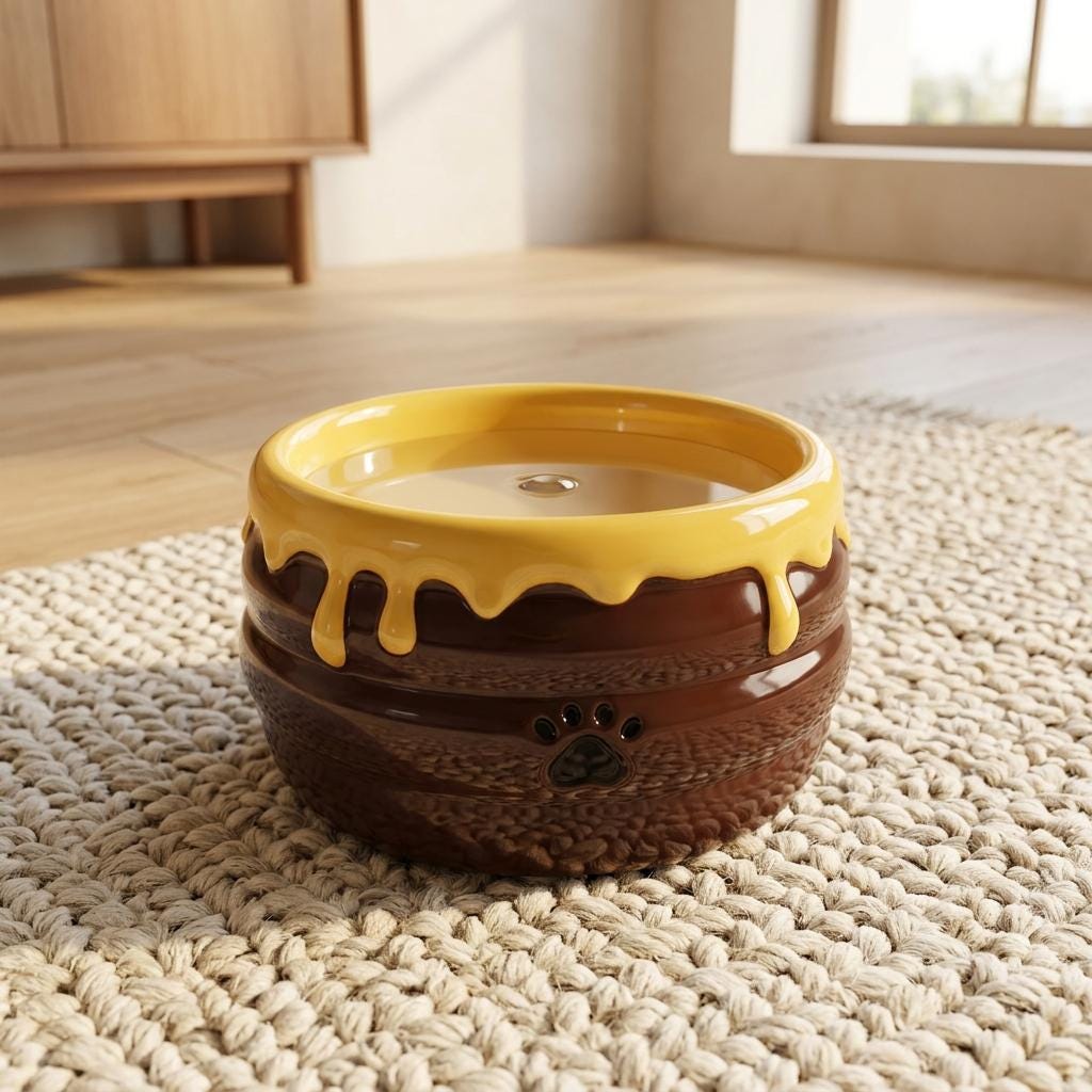 Bee Hive Ceramic Cat Bowl, Elevated Pet Feeder, Whisker Friendly Dish - Image 8