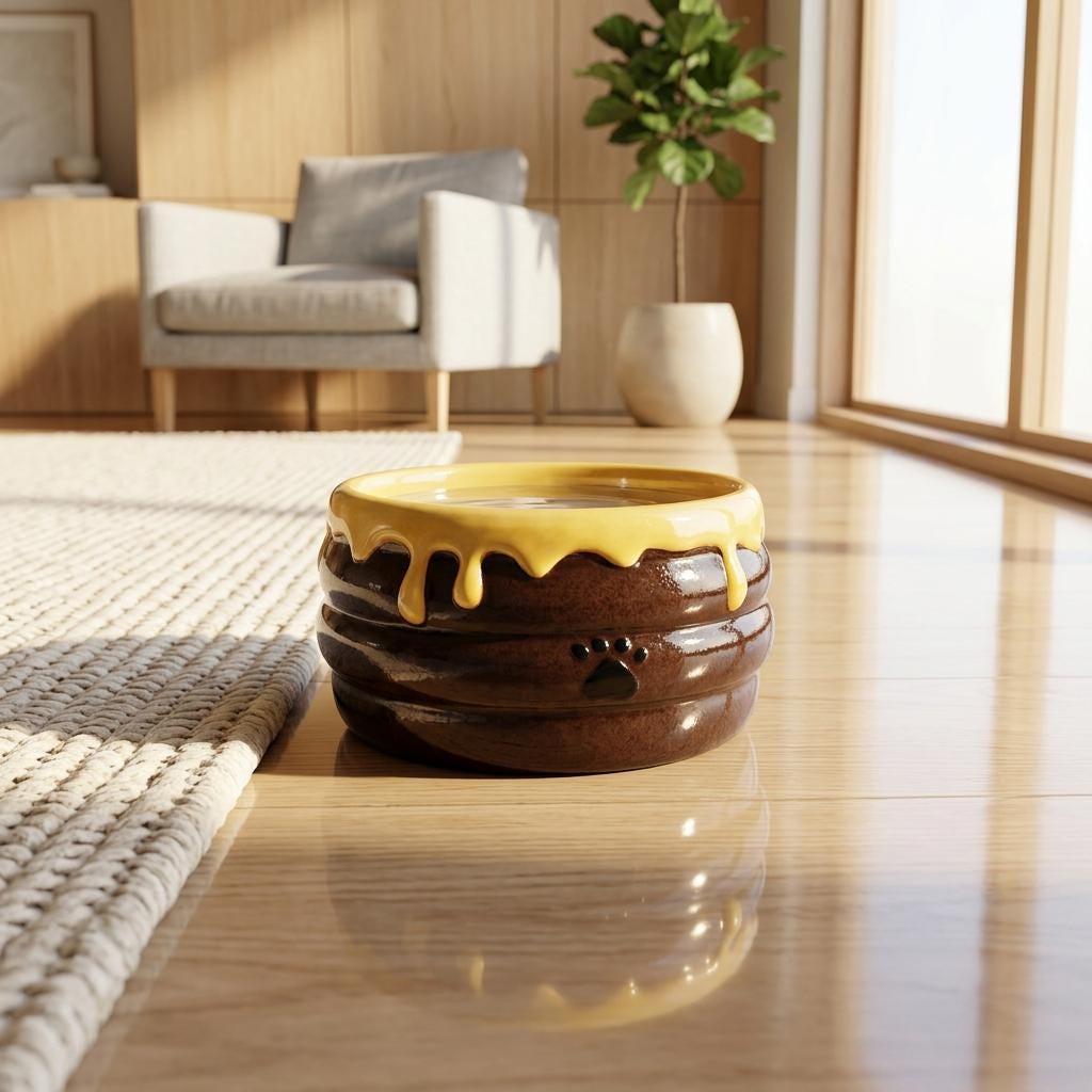 Bee Hive Ceramic Cat Bowl, Elevated Pet Feeder, Whisker Friendly Dish - Image 10